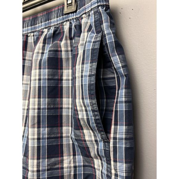 Chaps Board Shorts Men’s‎ Size XL Lined Swim Trunks Blue Red Plaid pockets - Picture 8 of 11